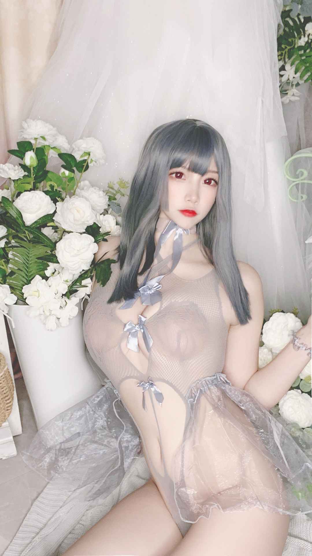 二佐Nisa私房自拍蓝色网状比基尼